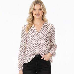 Belle du Jour size large floral boho crochet top